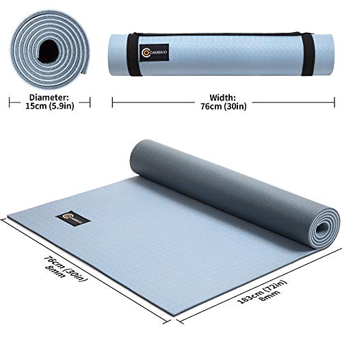 41A2ZRLAT0L Wide Yoga Mat for Pilates Stretching, Exercise Mat