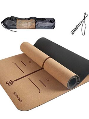 SUNFEID Cork Yoga Mat Non Slip Extra Thick