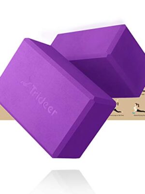 Trideer Yoga Blocks 2 Pack - Premium EVA Foam with Free Guide