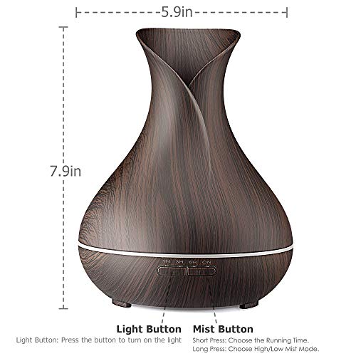 41BotQJSW5L URPOWER Essential Oil Diffuser, 400ml Wood Grain
