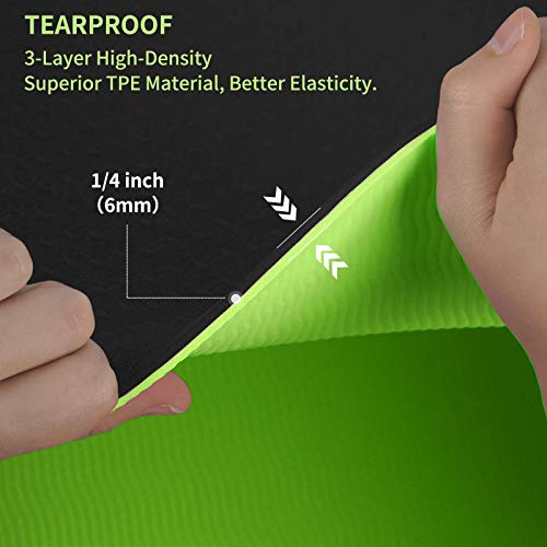 41C0kdN1G0L Yoga, Pilates Exercise Fitness Mat with Carrying Strap