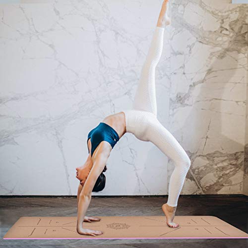 41C4Cl3lcyL NUNET Cork Yoga Mat 6mm Thick Extra Wide Premium NonSlip