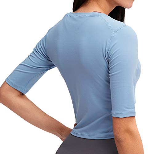 41Ck7jHsdvL Lemedy Women Crop Tops Sports Workout Short Sleeve