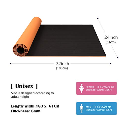 Yoga Mat Non Slip TPE Yoga Mats for Women and Men