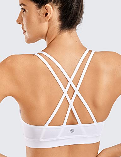 41FIulOZN6L Strappy Yoga Bra for Women Fitness Workout