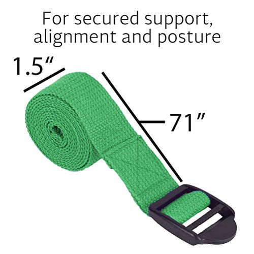 Practice with HemingWeigh Yoga Kit - Green Yoga Mat Set with Carrying Strap, Blocks, Strap, and 2 Microfiber Towels - Ideal for Home Workouts or Gym Classes