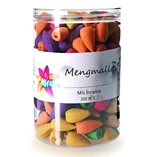 200 pcs Backflow Incense Cones, Mixed Natural Scents for Spa