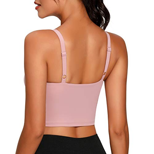 41GEL4LfZBL Yoga Adjustable Strap Crop Padded Tank Top Workout