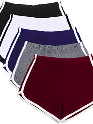URATOT 5 Pack Women's Cotton Yoga Dance Short Pants