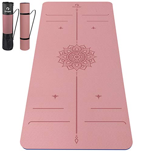 Gruper Yoga Mat Non Slip,TPE 6MM 8MM Thick Exercise Mat