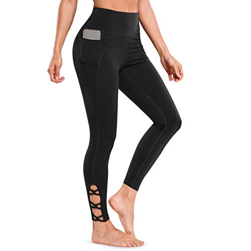 LEINIDINA Cutout High Waisted Yoga Pants with Pockets