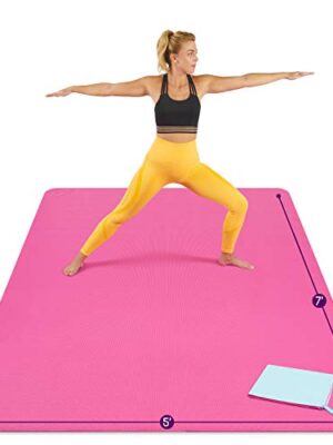 Pink Large Yoga Mat Extra Thick Gym