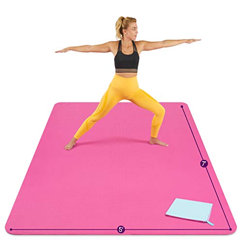 Pink Large Yoga Mat Extra Thick Gym 1 Pink Large Yoga Mat Extra Thick Gym