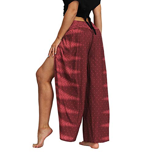 41I9W3w2YRL.SL1500 Lu's Chic Women's Boho Pants Harem Wide Leg Side Split