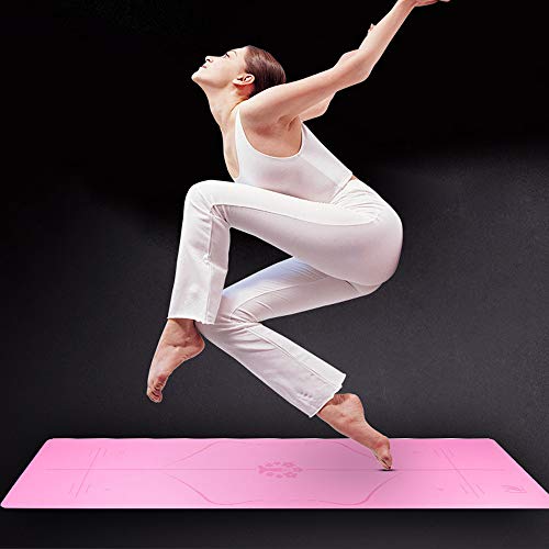 41IPPWlH58L Yoga Mat,Classic Non Slip Exercise, Fitness Mats with Carrying Strap