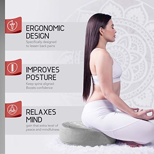 41K4cmKrwbL Florensi Meditation Cushion, Large Velvet Meditation Pillow