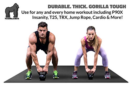 Premium Extra Thick Large Exercise Mat - 7' x 4' x 8mm Ultra Durable