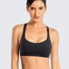Strappy Sports Bras for Women Cross Back Sexy Padded Yoga Bra