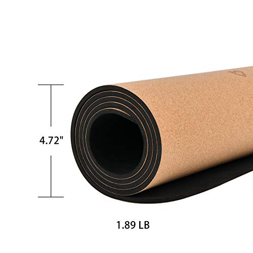 41LWwdOZ5CL NUNET Cork Yoga Mat 6mm Thick Extra Wide Premium NonSlip