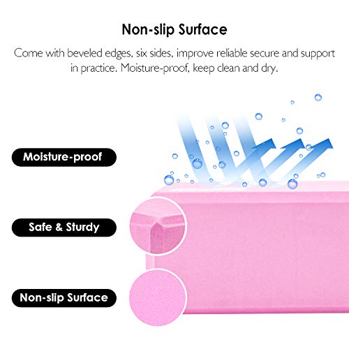 Yoga Blocks 2 Pack,  High Density EVA Foam