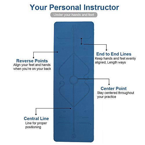 41Ma-d9MTsL Lixada Eco Friendly Non Slip Yoga Mat,Body Alignment System