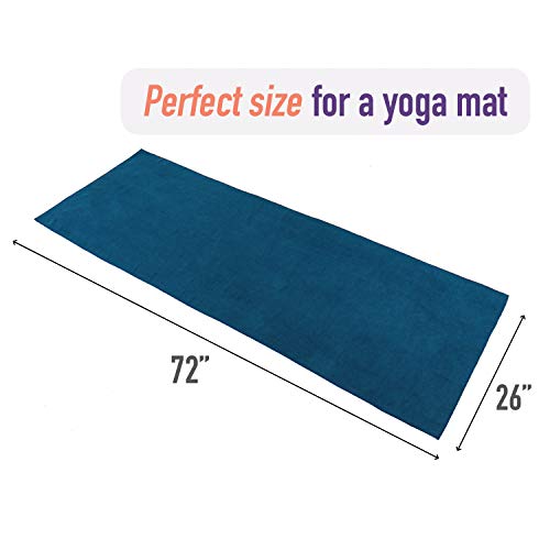GreatBelle Yoga Towel with Storage Pouch Deep Blue
