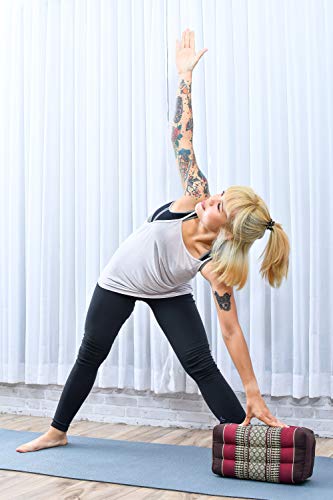 Leewadee Yoga Block Pilates BOrganic and Pure Kapok Yoga Block - Eco-Friendly Meditation and Pilates Brick, 14x7x5 inches, Brown Redrick Eco-Friendly Organic and Natural