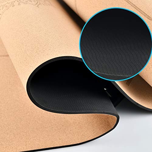 41OiBHqt-tL NUNET Cork Yoga Mat 6mm Thick Extra Wide Premium NonSlip