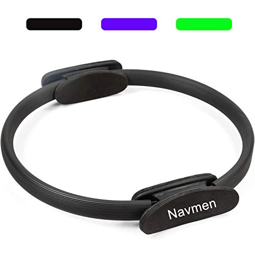 Pilates Ring Yoga Fitness Magic Circle Full Body Toning Fitness Body Ring Coaching- Leg, Inner Thigh, Arm Workout and Lower Body Toner (Giant(D38cm)) (Black)