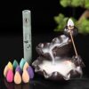Backflow Incense Burner,Lotus Fish Waterfall Incense Burner