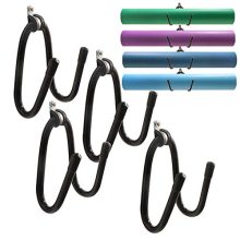 Wall Mount Yoga Mat Foam Roller and Towel Rack
