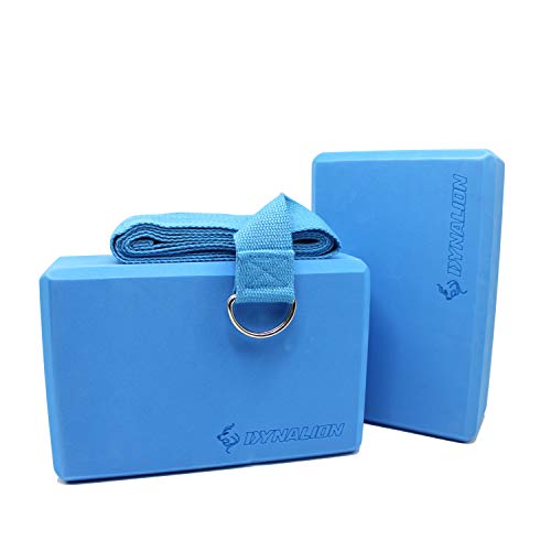 Dynalion Yoga Block 9”x6”x3” (2PCS) with Metal D-Ring