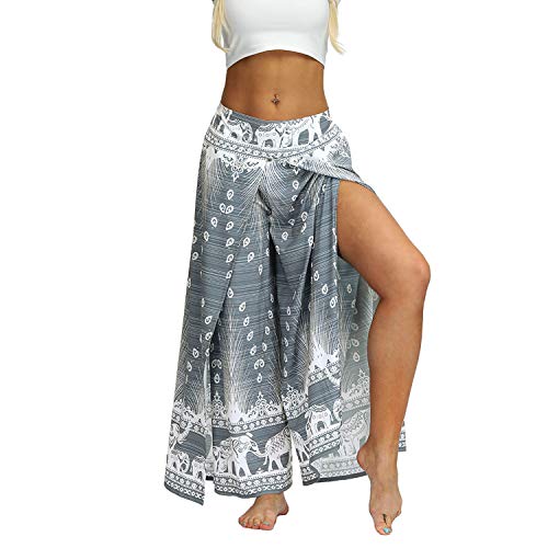 41TalXi5cML Lu's Chic Women's Boho Pants Yoga Harem Wide Leg