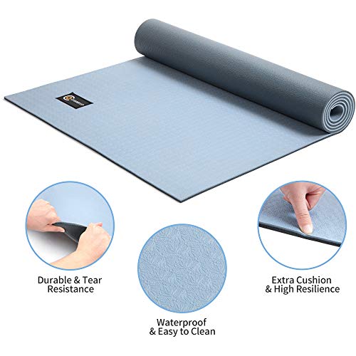 41UaIXOLQCL Wide Yoga Mat for Pilates Stretching, Exercise Mat