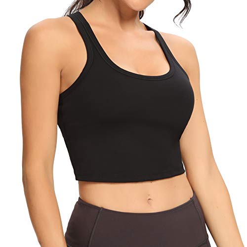41Uct4qRzCL Lemedy Women Racerback Sports Bra Removable