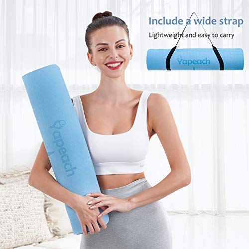 41UlseWF4DL Yapeach Yoga Mat, Non Slip Exercise Mat for Women and Men
