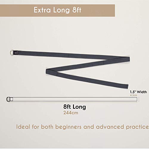 41V802vqKIL NOW YOGING Premium Yoga Strap Thick, 8 ft Length