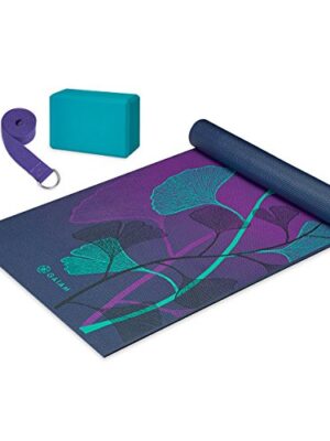 Gaiam Beginner's Yoga Kit (Yoga Mat, Yoga Block, Yoga Strap)