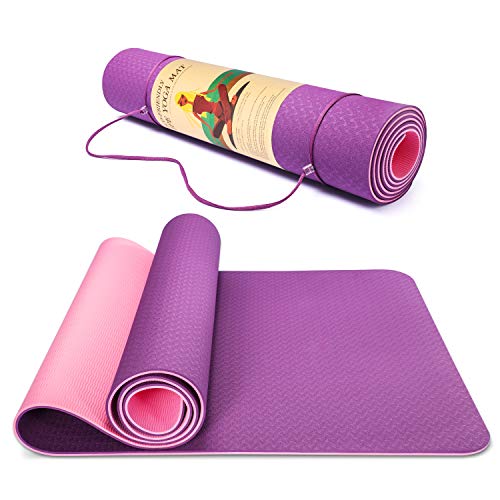 Smartor Yoga Mat, 6mm Thick Yoga Mat Non-Slip