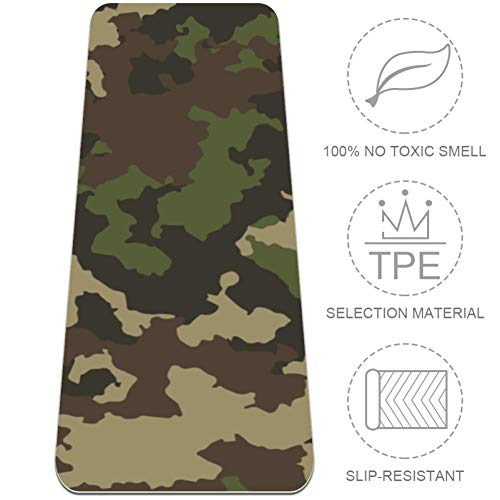 41WsEMo-V0L Thick Yoga Mat Non Slip Army Green Camouflage
