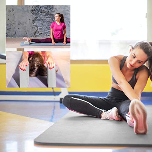41+X-AU2rpL Yoga Mat Set Includes Carrying Strap, Yoga Blocks