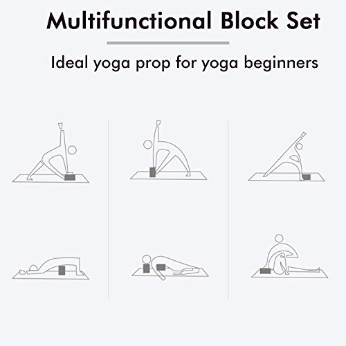 GymWer Yoga Blocks 2 Pack, High Density EVA Foam