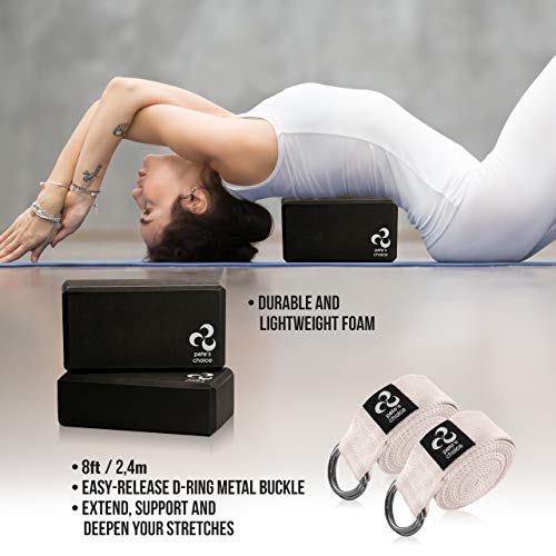 41XcJFACCoL pete's choice 2 Yoga Blocks + 2 Yoga Straps - Yoga Starter Kit