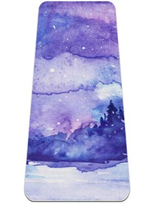 Yoga Mat, Forest Trees The Night Sky Landscape