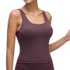 Lemedy Yoga Tank Top Built in Shelf Bra Racerback Pads