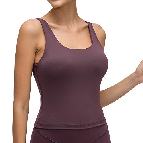 41YfvRldl-L Lemedy Yoga Tank Top Built in Shelf Bra Racerback Pads