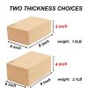 YuniMuse Cork Yoga Blocks 2 Pack 9"x6"x4"/3" Natural