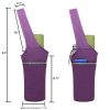Yoga Mat Bag Tote with Shoulder Strap and Large Pockets - Purple