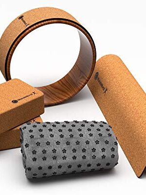 Yoga Mat, Towel, Blocks, Strap Complete 8 Piece Set