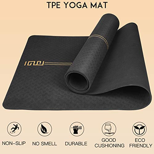 41dIDJ6wluL π§ββοΈ 6mm Thick Yoga Mat β Perfect for Yoga, Pilates, and Home Workouts! πΏ